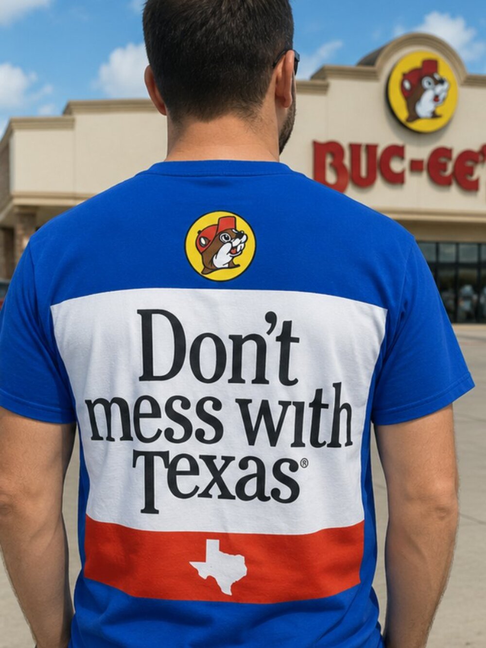 Royal Blue Buc-ee’s “Don’t Mess With Texas” Graphic T-Shirt – Sz XL